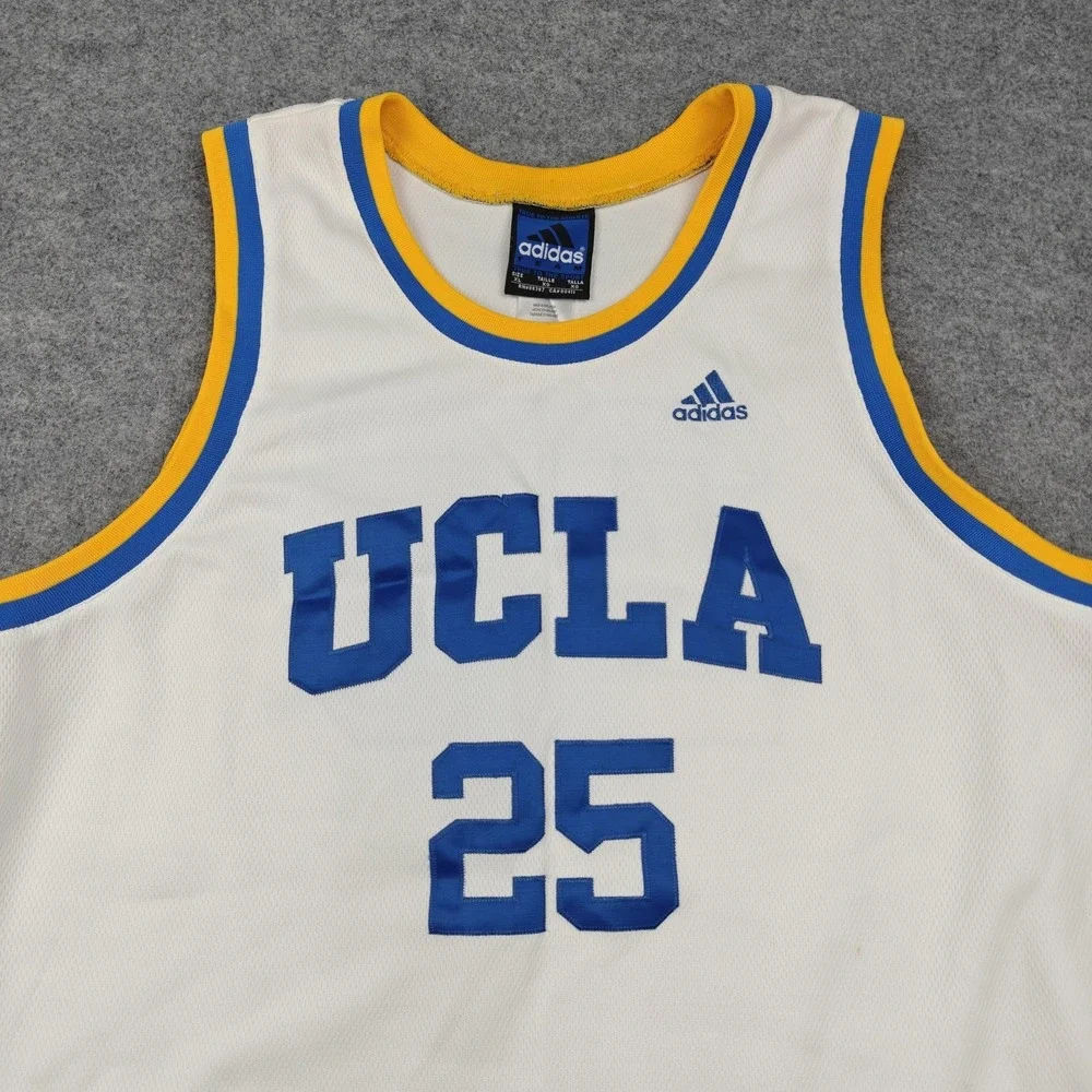 UCLA Bruins Jersey Mens XL White NCAA Basketball College‎ Number 25 Adidas Mesh